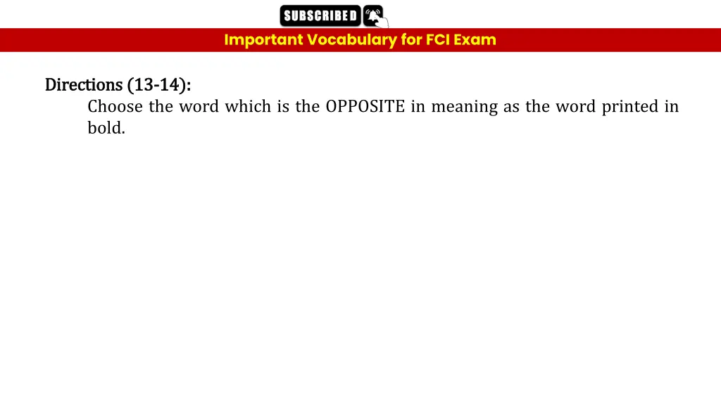 important vocabulary for fci exam 28