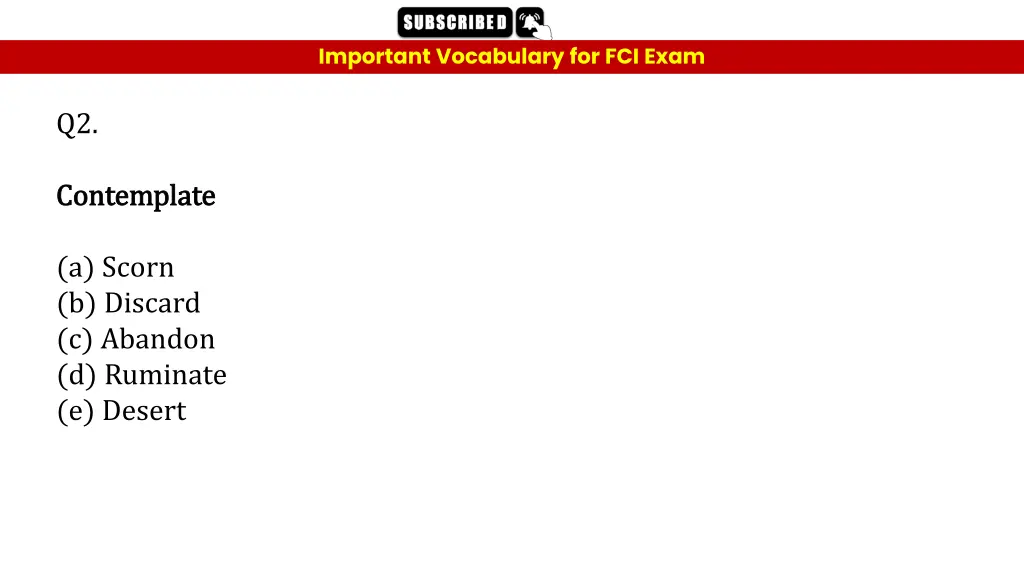 important vocabulary for fci exam 3