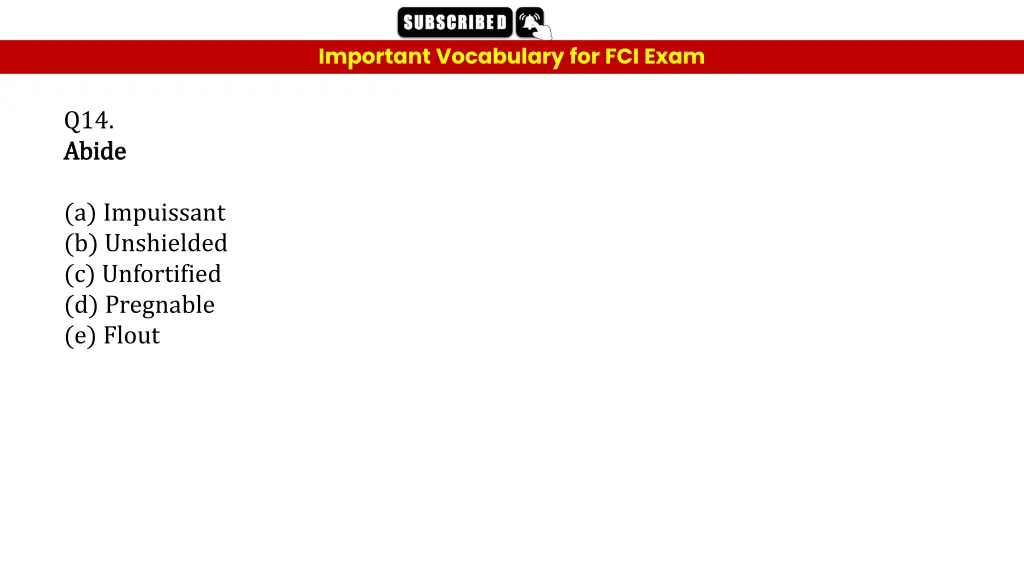 important vocabulary for fci exam 31