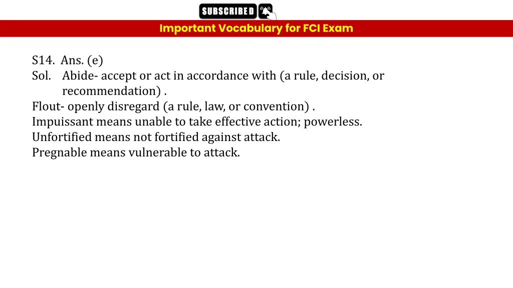 important vocabulary for fci exam 32