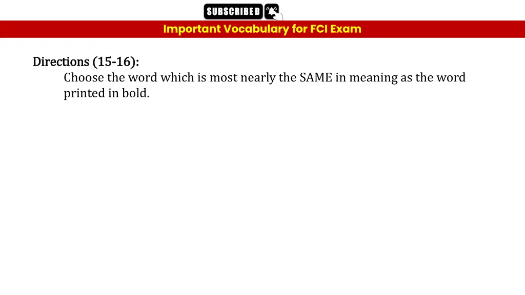 important vocabulary for fci exam 33