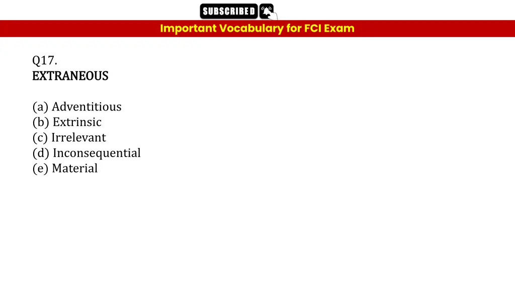 important vocabulary for fci exam 39