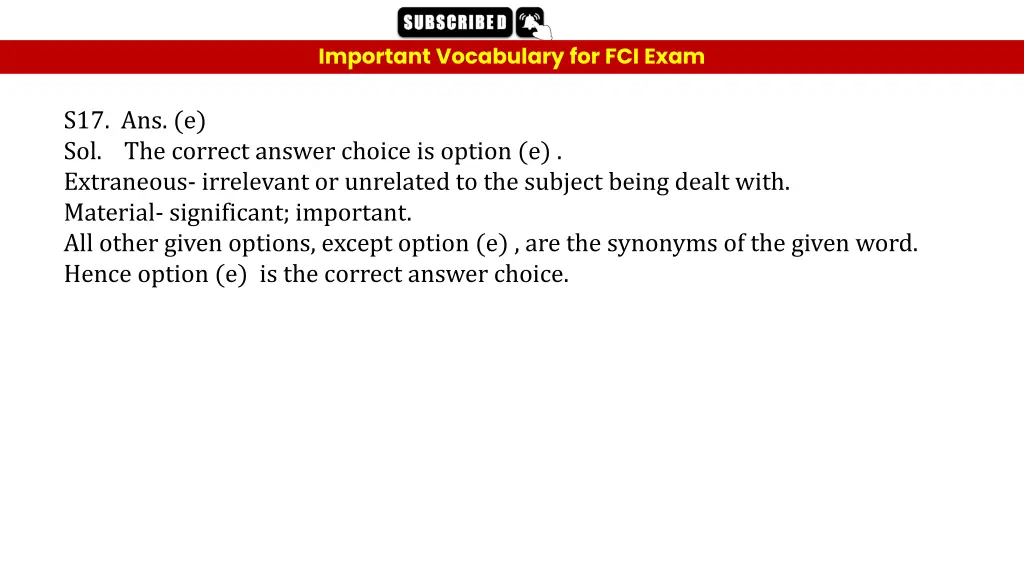 important vocabulary for fci exam 40