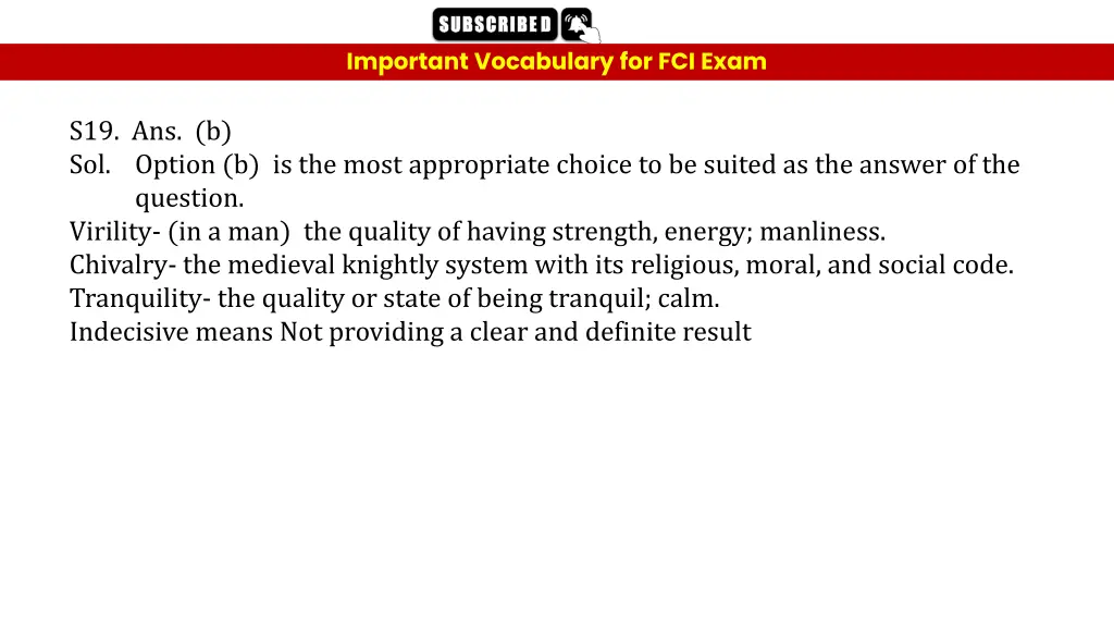 important vocabulary for fci exam 45