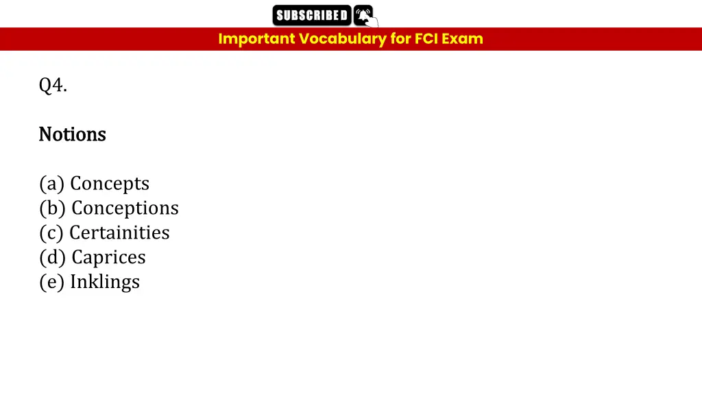 important vocabulary for fci exam 8