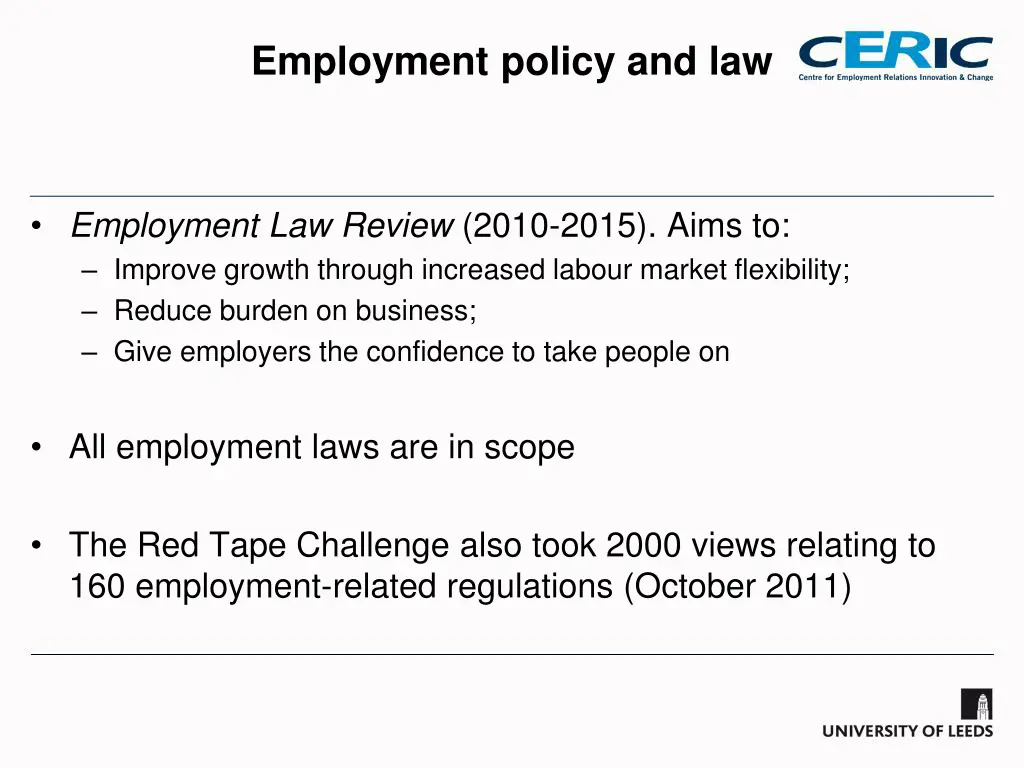 employment policy and law