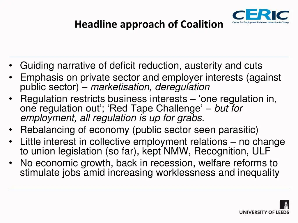 headline approach of coalition