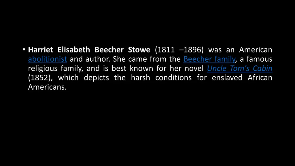 harriet elisabeth beecher stowe 1811 1896