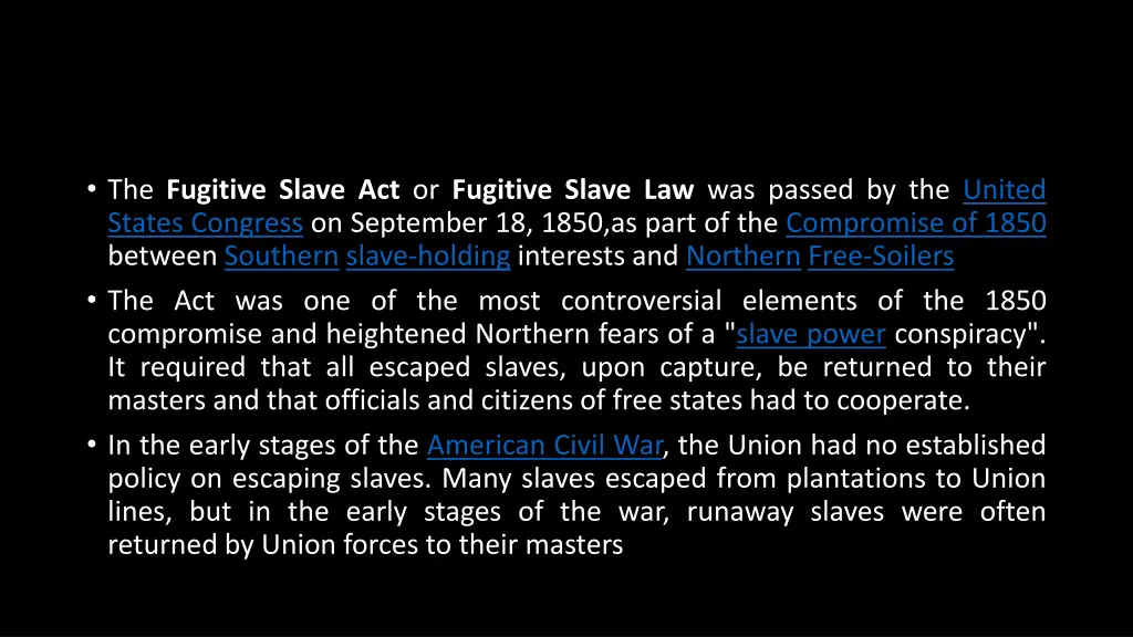 the fugitive slave act or fugitive slave