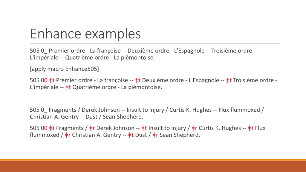 enhance examples