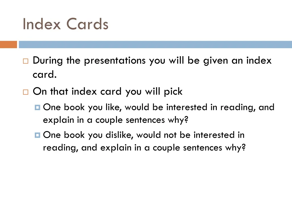 index cards