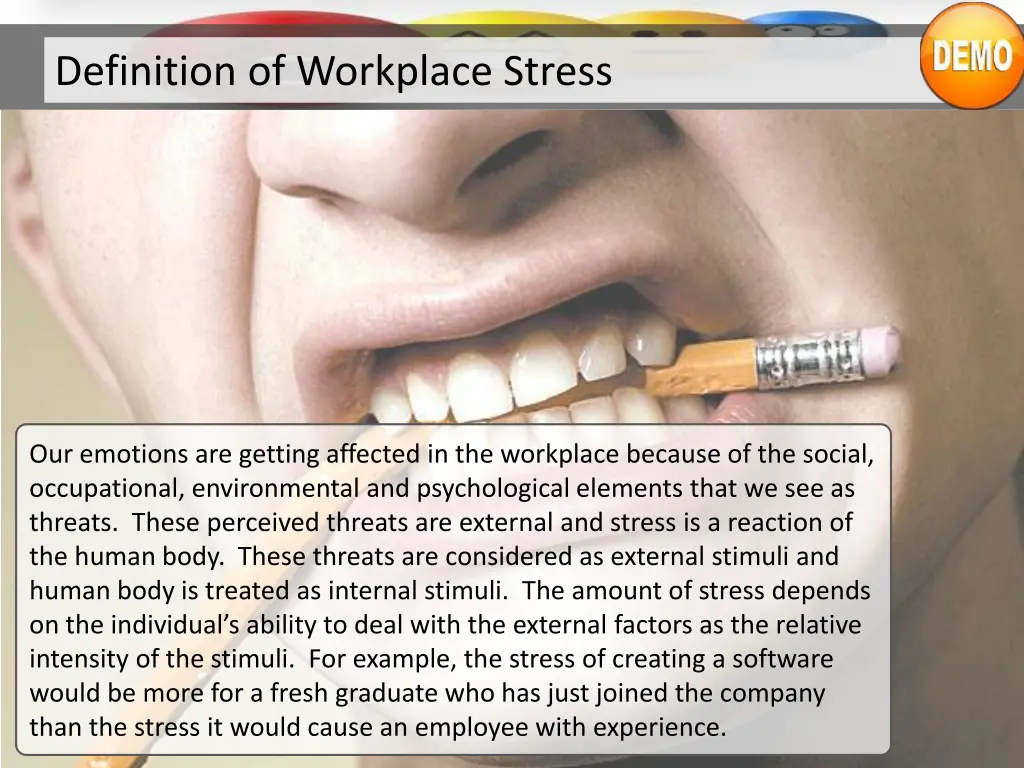 definition of workplace stress