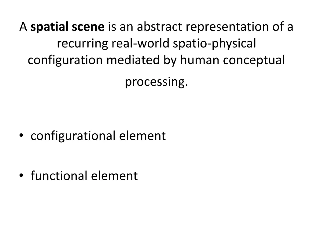 a spatial scene is an abstract representation