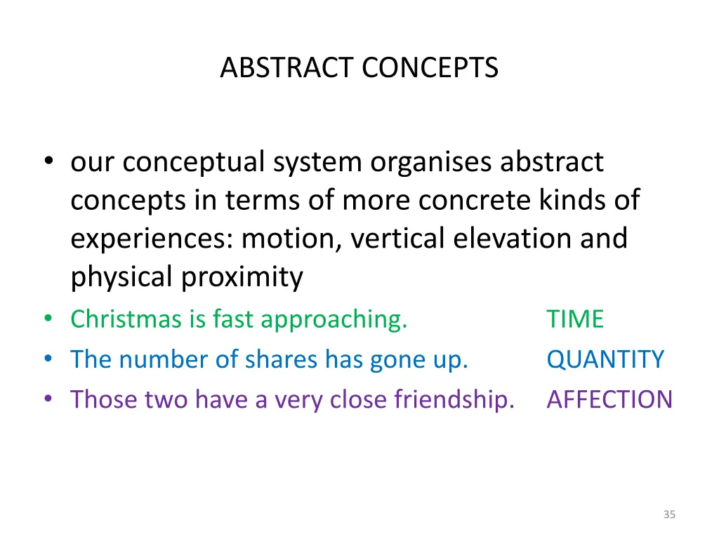 abstract concepts