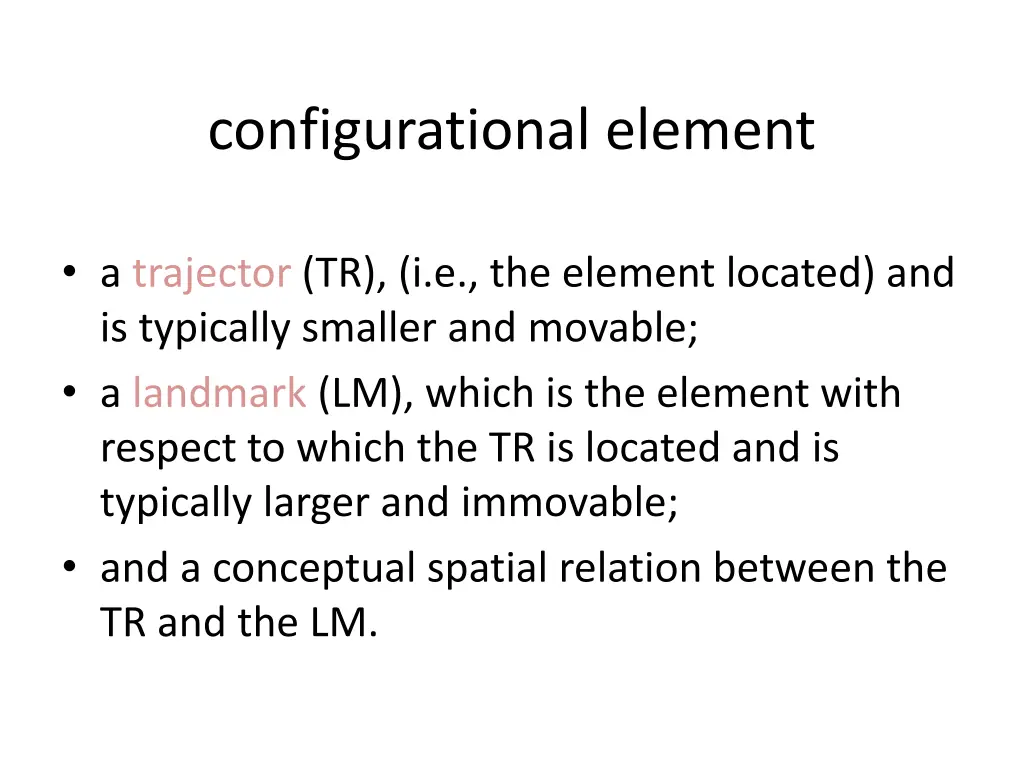 configurational element