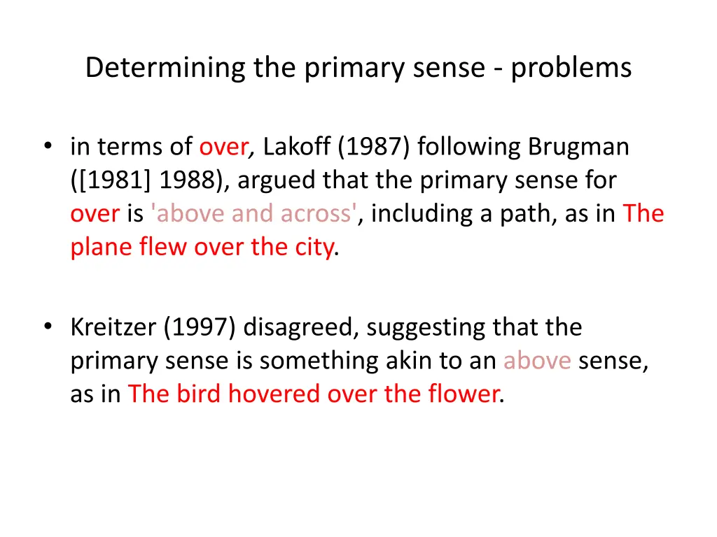 determining the primary sense problems