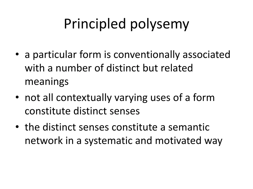 principled polysemy