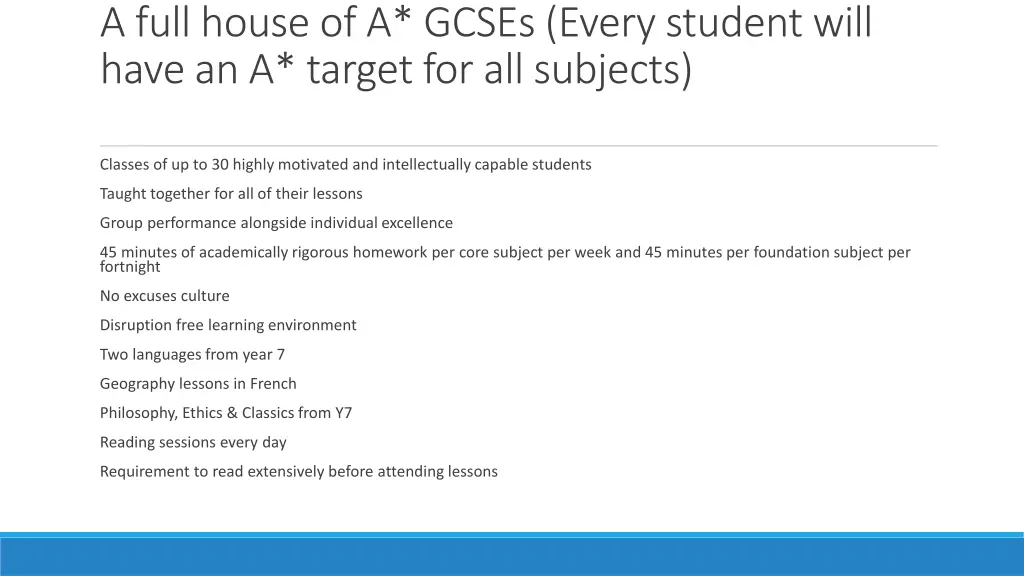 a full house of a gcses every student will have