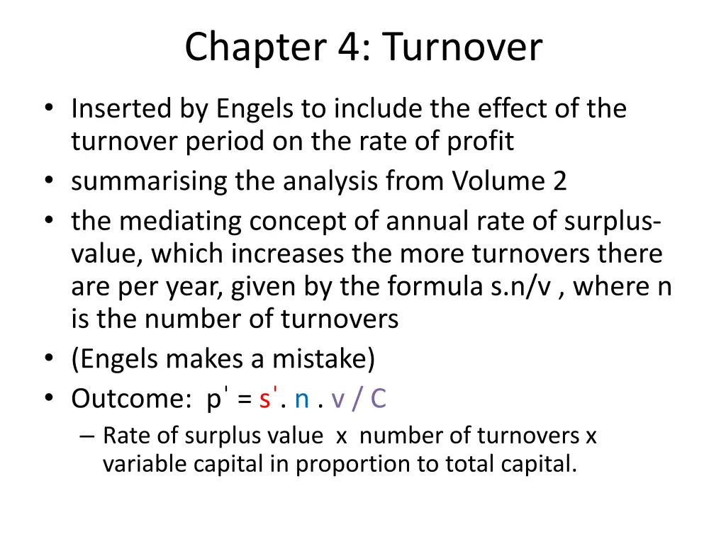 chapter 4 turnover