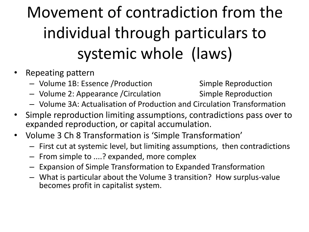 movement of contradiction from the individual