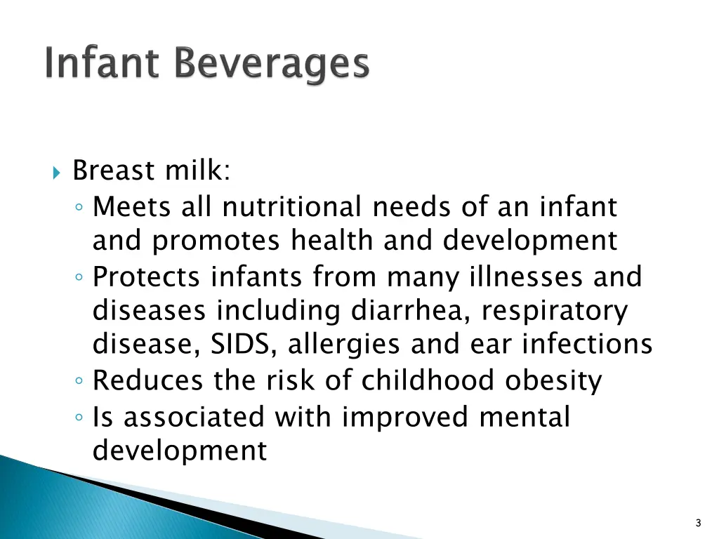 breast milk meets all nutritional needs