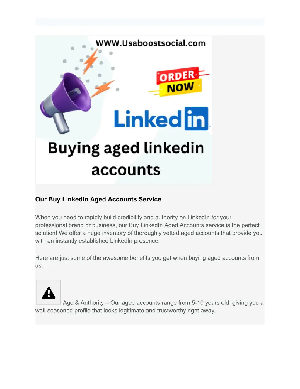 our buy linkedin aged accounts service