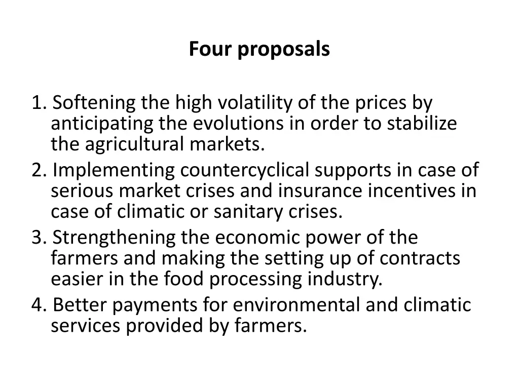 four proposals