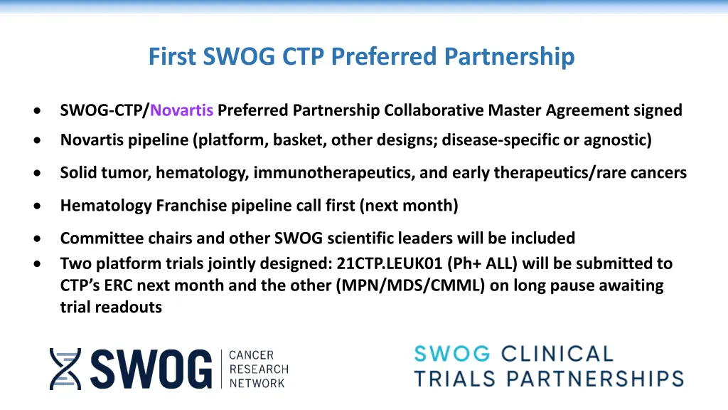 first swog ctp preferred partnership