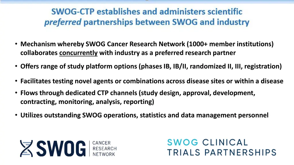 mechanism whereby swog cancer research network