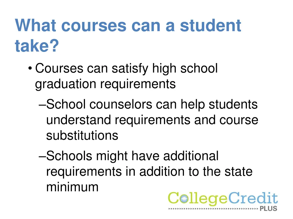 what courses can a student take courses