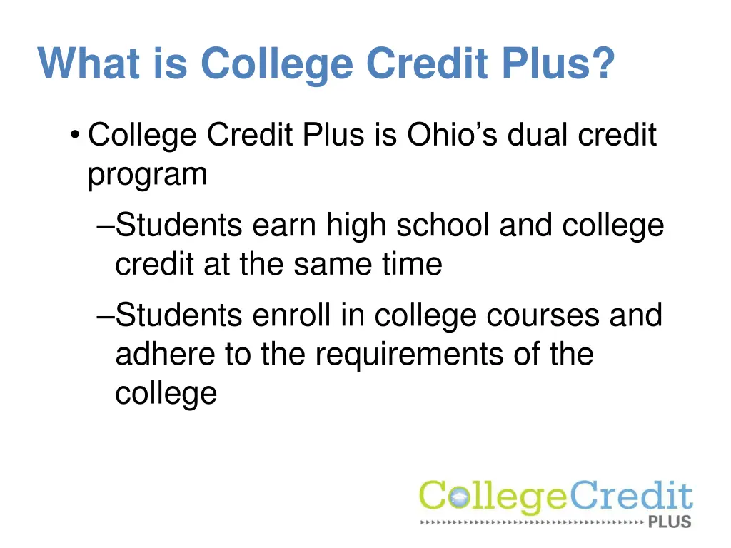 what is college credit plus