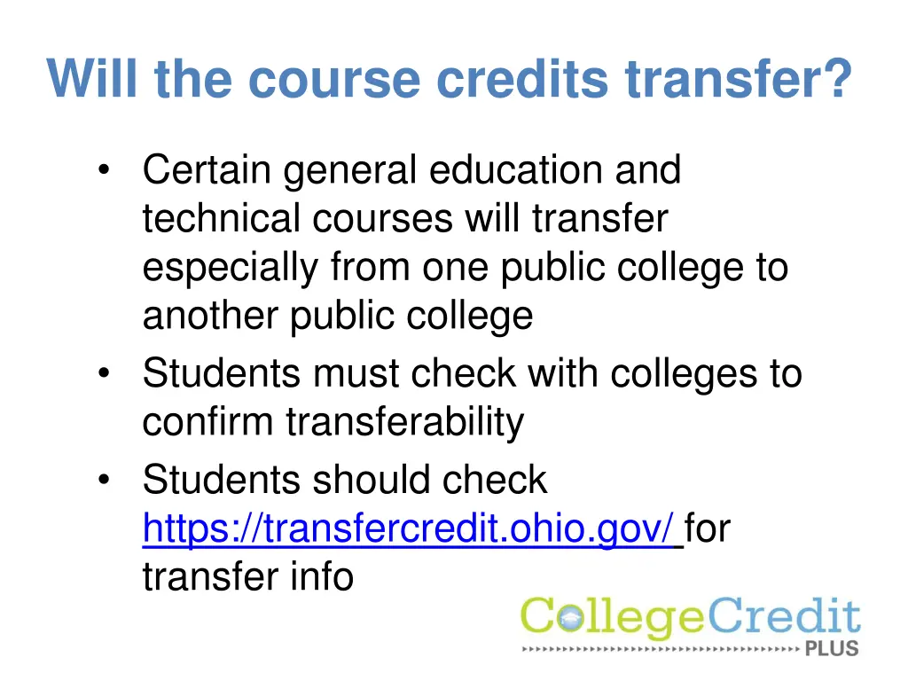 will the course credits transfer