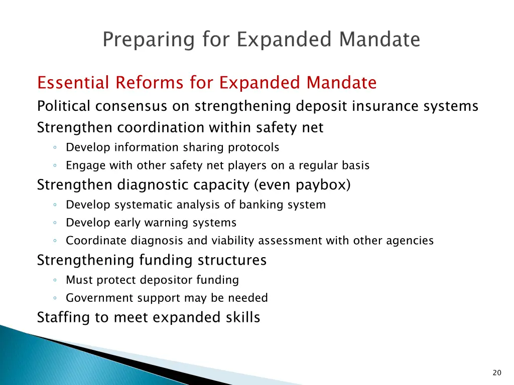 essential reforms for expanded mandate political