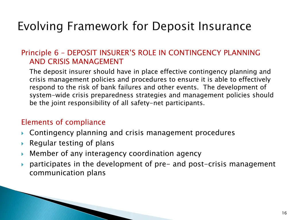 principle 6 deposit insurer s role in contingency