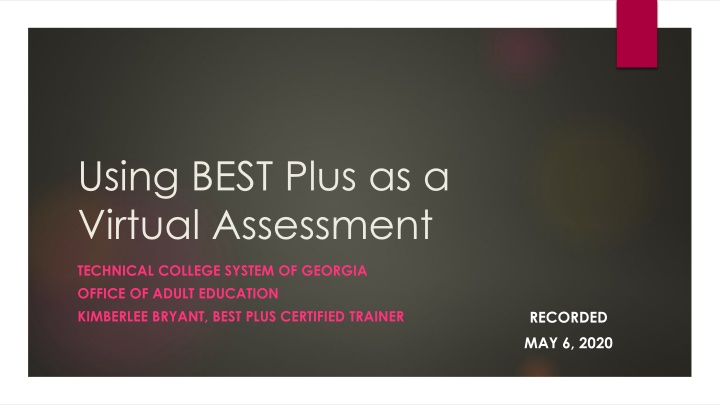 using best plus as a virtual assessment