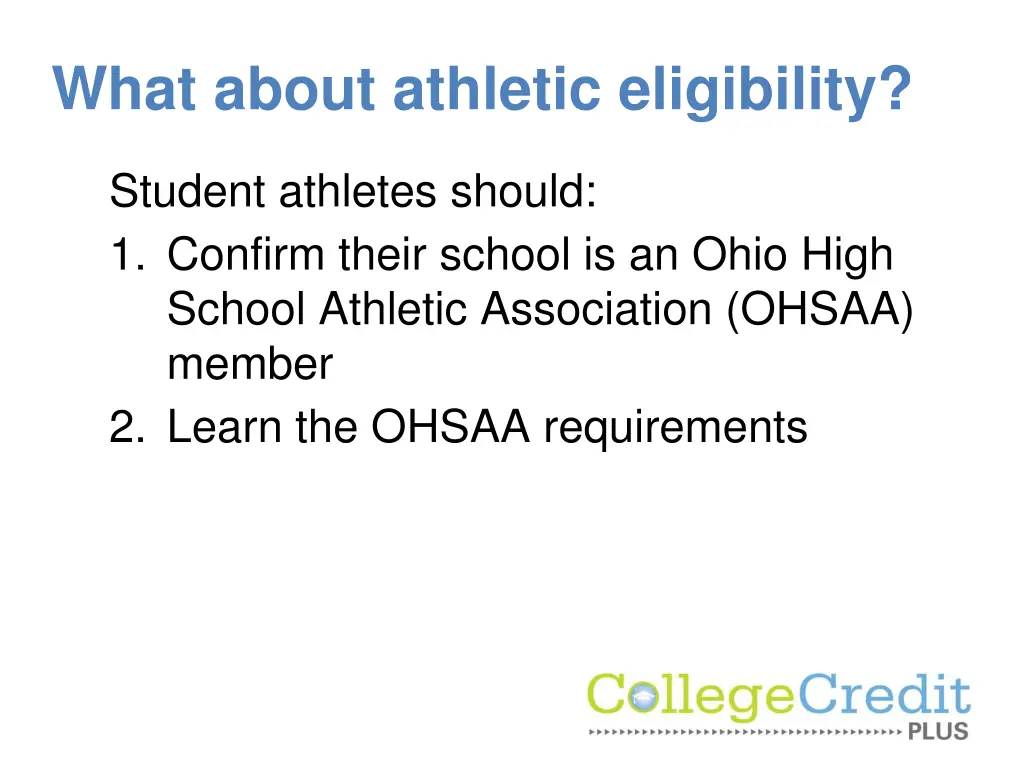 what about athletic eligibility