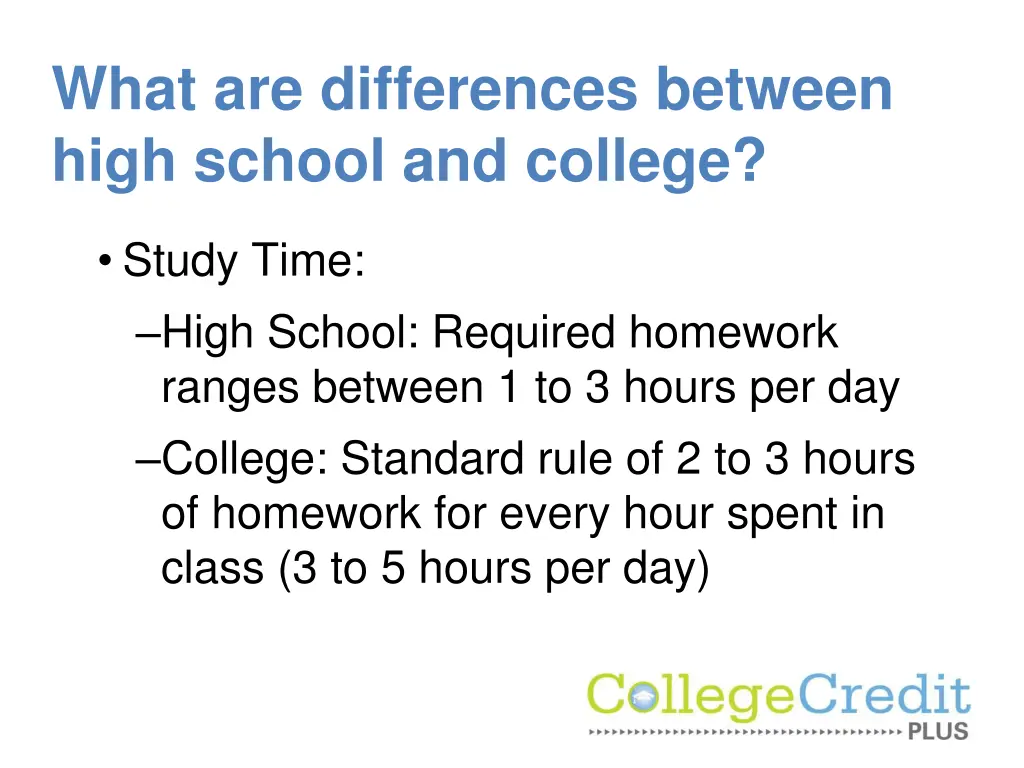 what are differences between high school 1