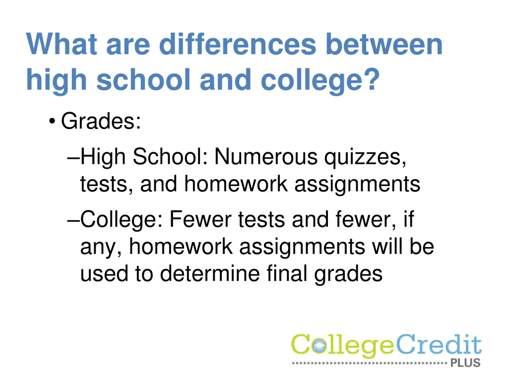 what are differences between high school 3