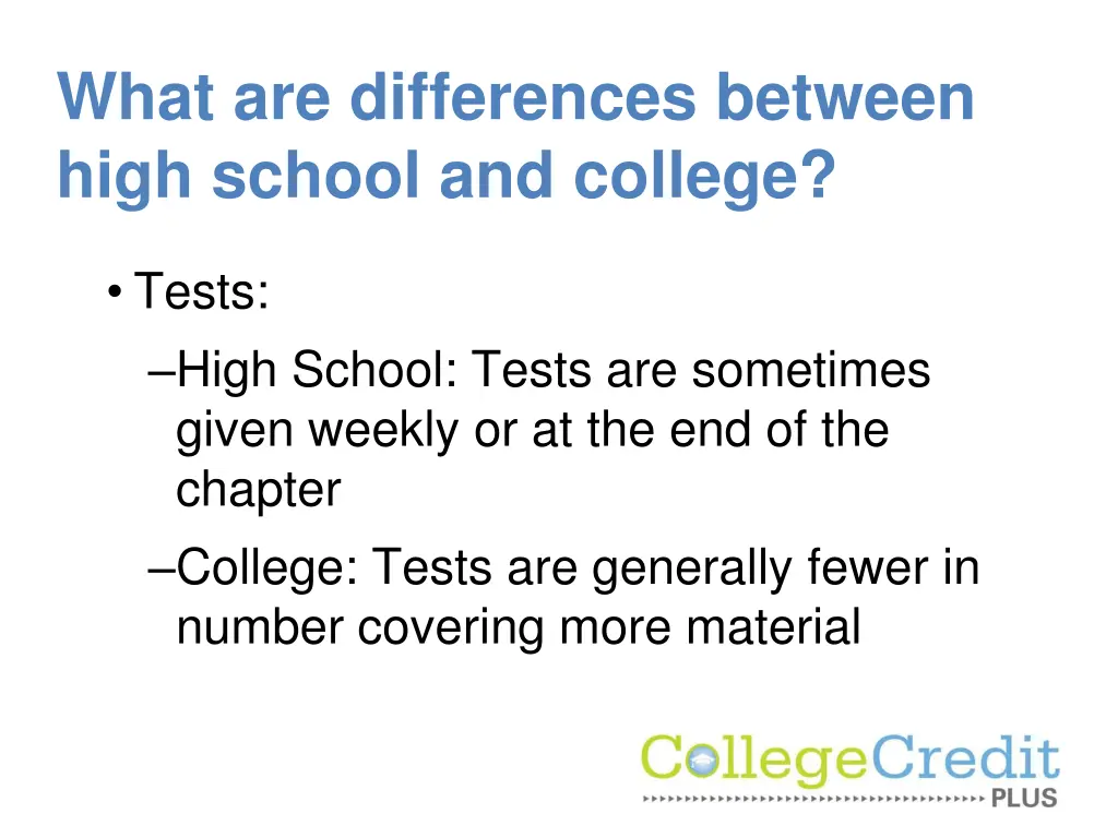 what are differences between high school