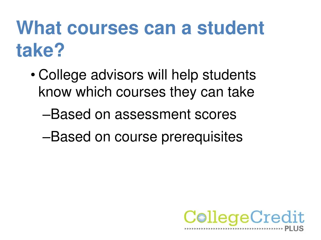 what courses can a student take college advisors