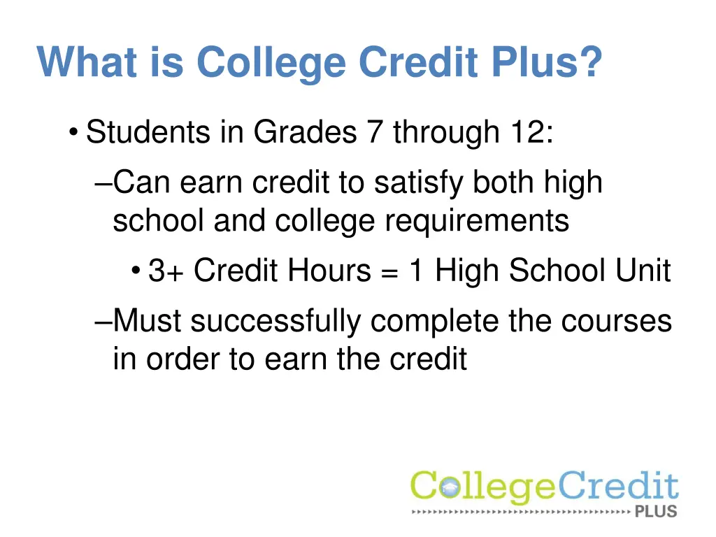 what is college credit plus 3