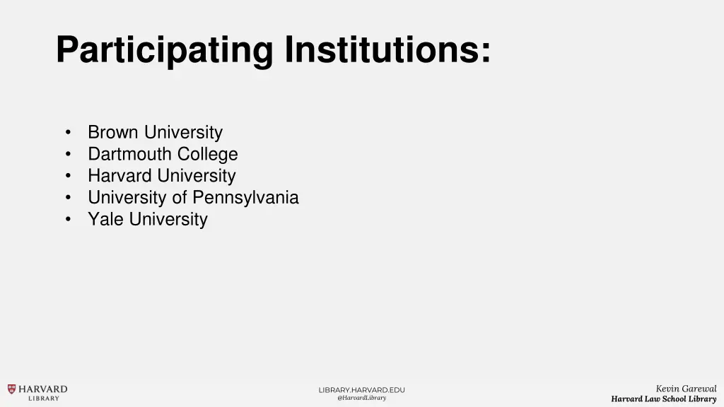 participating institutions