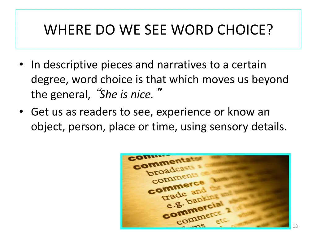 where do we see word choice