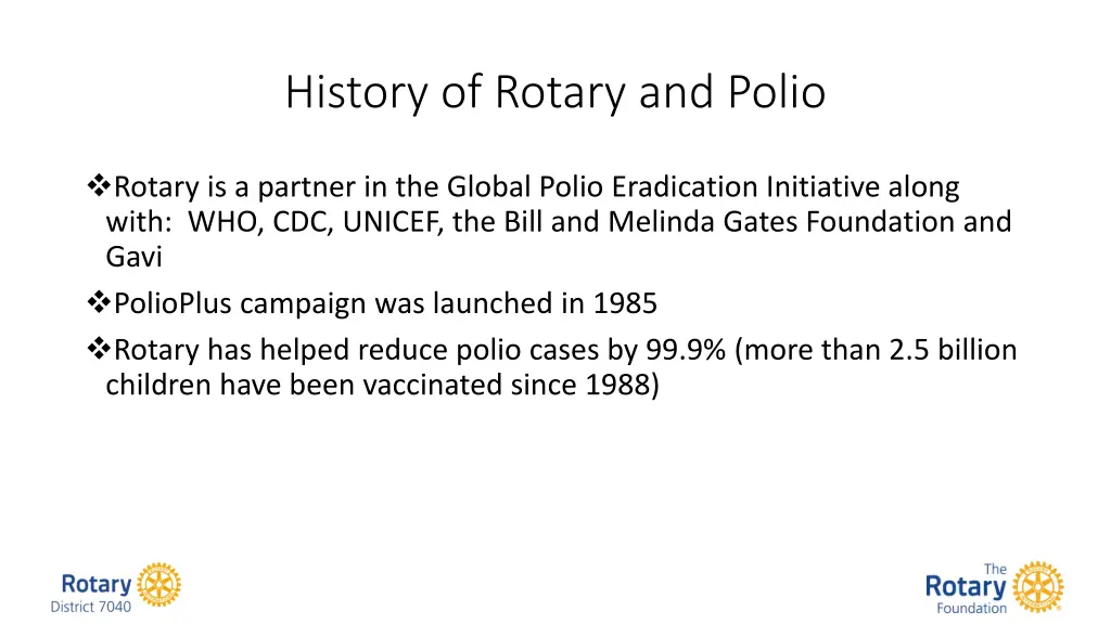 history of rotary and polio