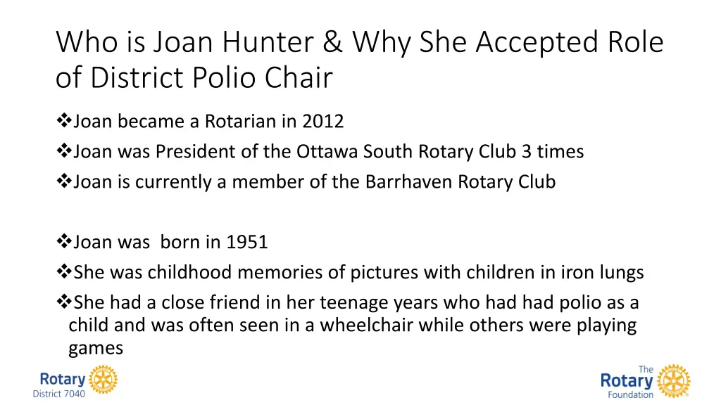 who is joan hunter why she accepted role