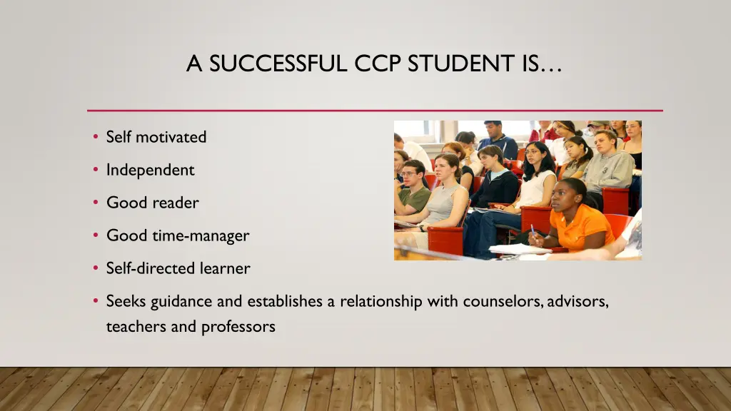 a successful ccp student is