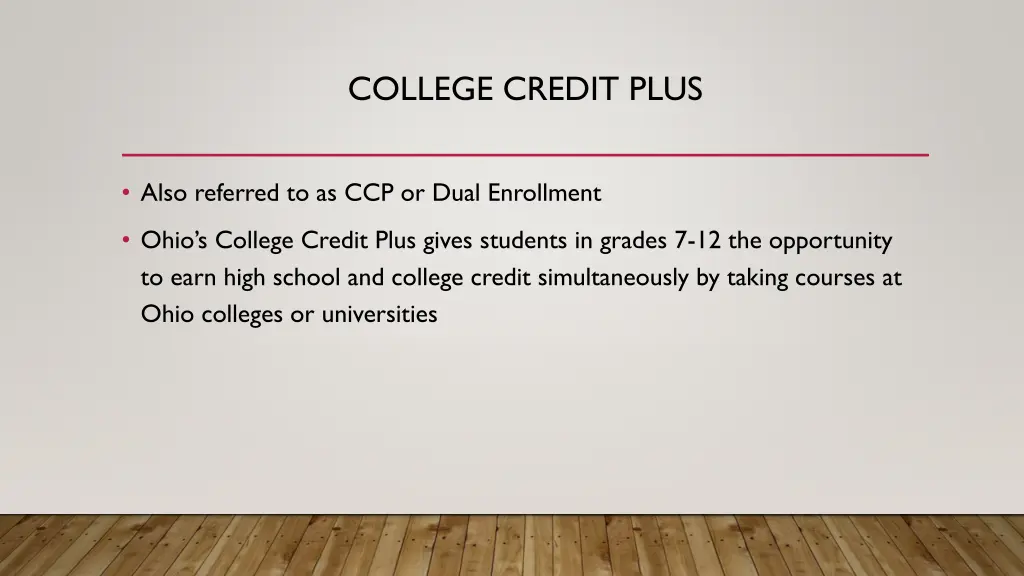 college credit plus