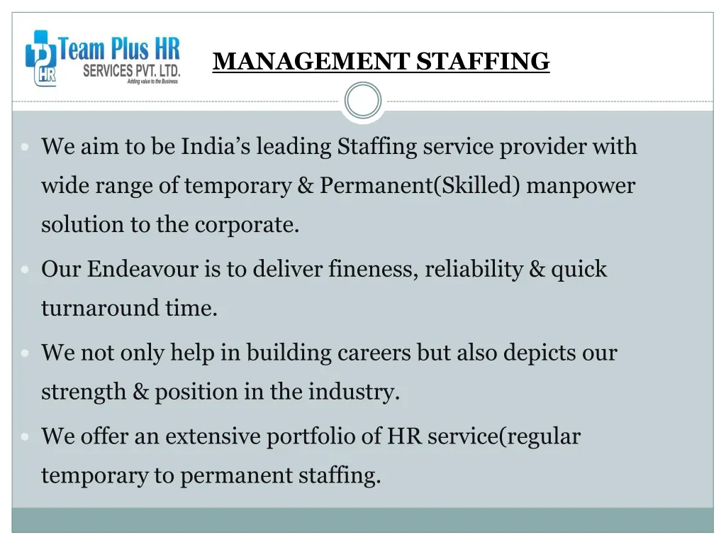 management staffing