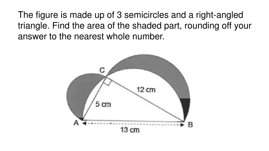 the figure is made up of 3 semicircles