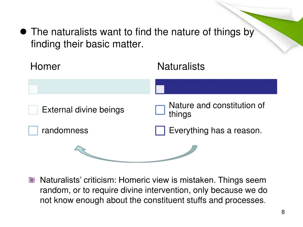 the naturalists want to find the nature of things